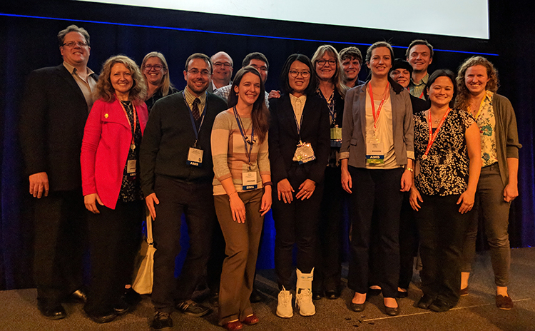 Sue van den Heever with CSU contingent at AMS Annual Meeting