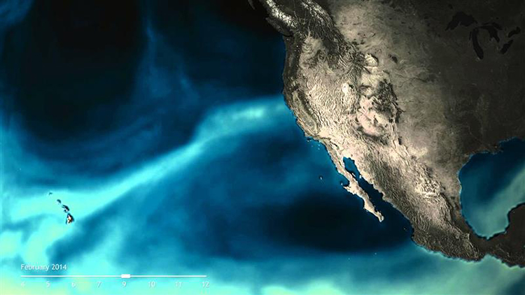 Atmospheric river off California