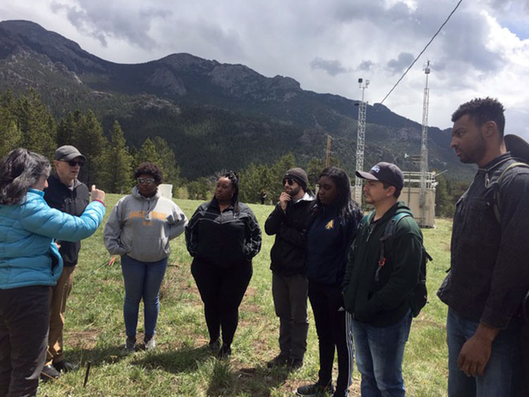 North Carolina A&T State University students at the NADP field site