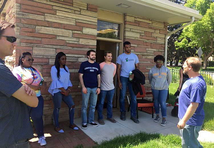 North Carolina A&T State University students at weather station