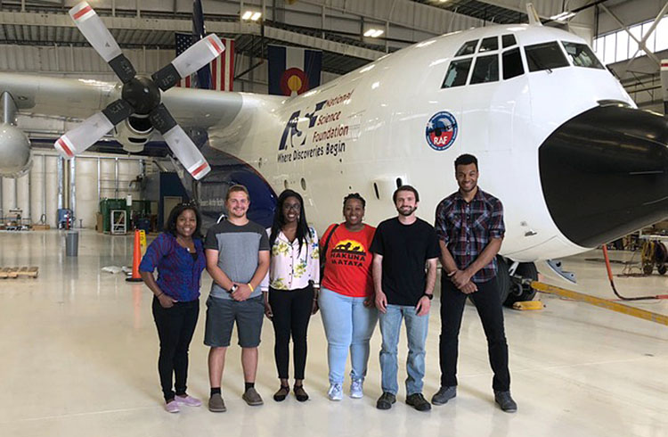 North Carolina A&T State University students with NCAR C-130