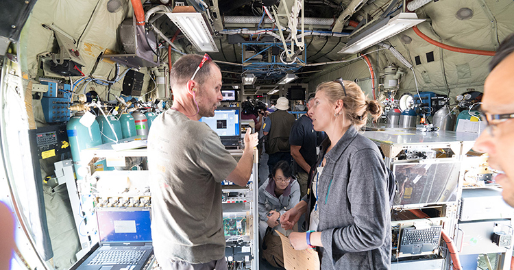 Emily Fischer aboard the NSF/NCAR C-130