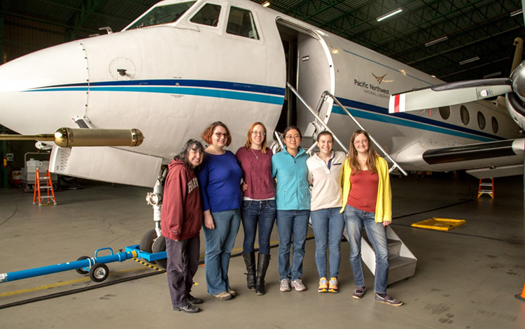 Amy Sullivan with ARM Aerial Facility staff and instrument mentors during ACE-ENA