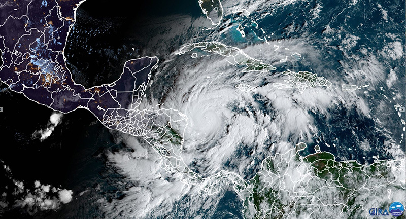 Hurricane Eta satellite image
