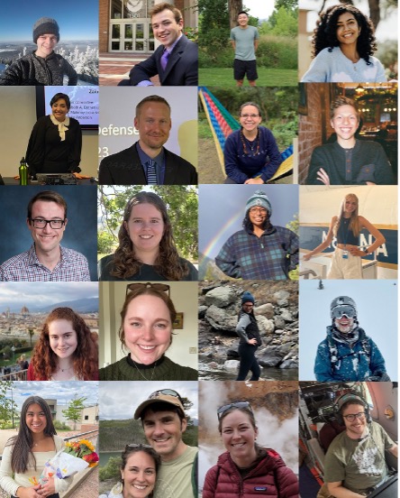 collage of photos of 20 fall 2023 graduates from CSU ATS department