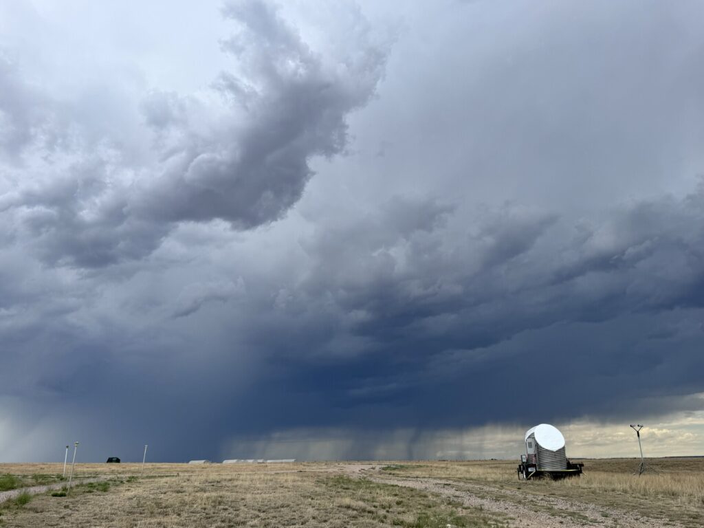 Meteorological fieldwork site near a severe storm