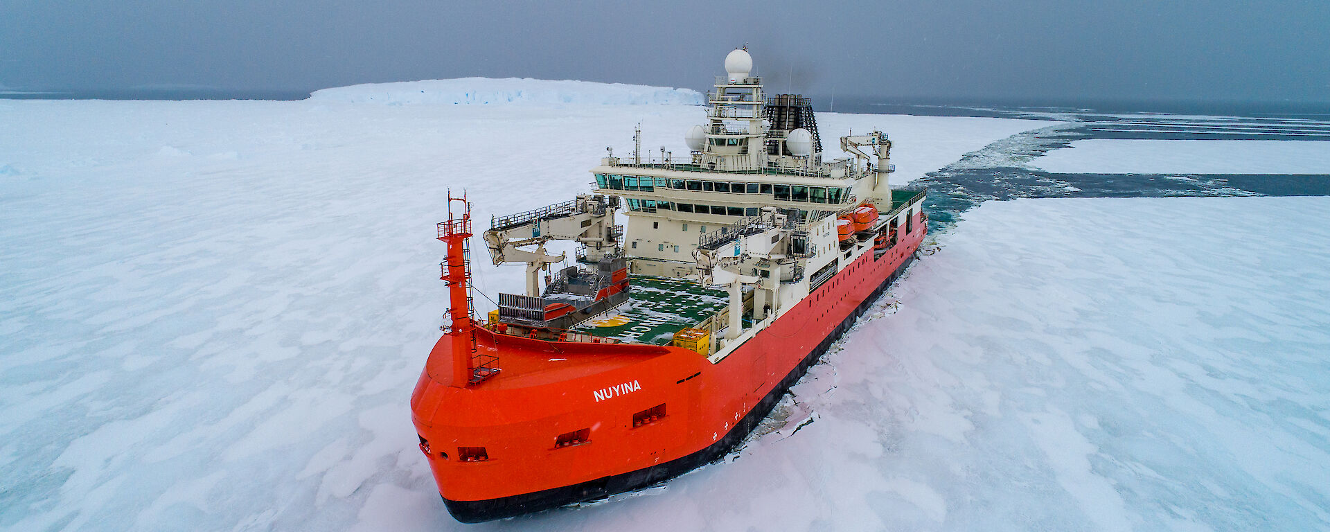 The Nuyina breaks the ice in Antarctica